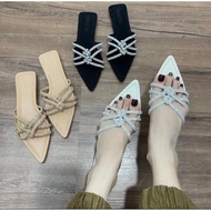 Lovely square pointed toe flat sandals big size 40-44