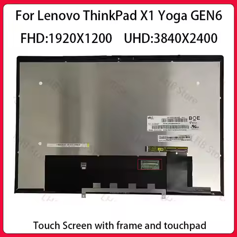 For Lenovo ThinkPad X1 Yoga 6th Gen6 Touch Screen WQXGA 3840/2400 40pin WUXGA 1920/1200 EDP 30PIN X1