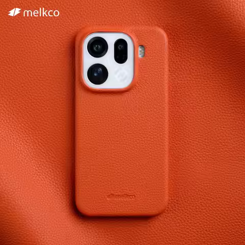 Melkco 100% Genuine Leather Phone Case For OPPO Find X9 Pro X8 Ultra X8 Pro X8S Plus Luxury Plain Co