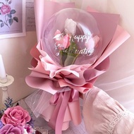 鬱金香波波球花束 永不消氣 乾燥花 永生花 情人節 生日 玫瑰