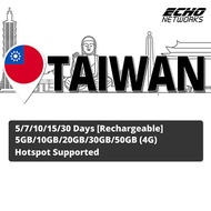 [Taiwan] 5-30 Days | 5GB/10GB/20GB/30GB/50GB(4G) Data SIM Card | Registration Required