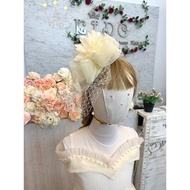 Children's Headband (Front Shop Is On Ratchada) KF673 Cream-Colored Big Flower Bow Mesh Decorated Wi