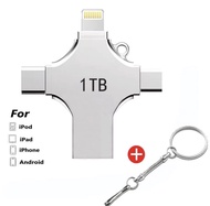 แฟลชไดรฟ์ 1TB 4-in-1 USB 3.0 OTG ความเร็วสูง Type-C สําหรับ i O S Tablet Android Smartphone PC