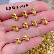 Real Shot❤ 916 Gold Pendant Fulu Small Gourd Necklace Pendant 916 Gold Unisex cd2