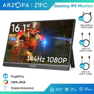 ARZOPA Z1FC- 16.1'' 144Hz Portable Gaming Monitor, 106% sRGB 1080P FHD Kickstand Portable Monitor wi