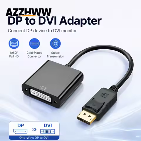 DisplayPort DP to DVI Adapter Converter 1080P DP Male to DVI Female Converter Adapter for Desktop La