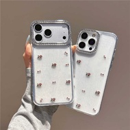 Diamond Camera Frame Phone Case For iPhone 17 Pro Max iPhone 11 12 13 14 15 16 Pro Max 3D【KT Accesso