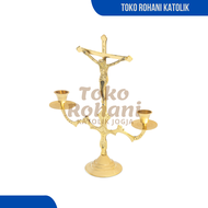 Salib Duduk Chandelier Courpus Yesus / TEMPAT LILIN / SALIB PATUNG YESUS/ SALIB DUDUK KATOLIK/CANDEL