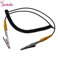 JUSTODO Coiled Cord, 2mm 180cm / 71" Anti-Static ESD Grounding Cable, Male-to-Female Black Polyureth