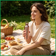 Copper Water Bottle 800ml Portable Stainless Steel Insulated Drinkware Copper Bottle for Drinking Wa