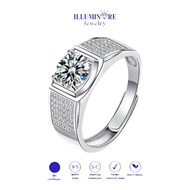 Illuminare-(100% Original) CS-RG06 Luxury Men's Ring Genuine Moissanite Diamond 1ct Sterling Silver 