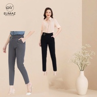 [New design 2025] Elimaz high-waisted office women's trousers, light baggy belt decoration EQ21.037