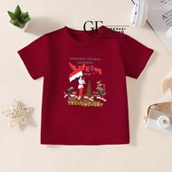 GF123/ Indonesian Independence Day children's t-shirts August 17, 2025/ short-sleeved tops for boys 