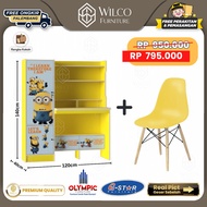 Meja Belajar Minion Olympic / Kursi Milenial Modern Furniture PLG