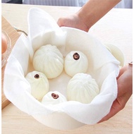 32CM Cotton Steamer Liners Breathable Steamer Mesh Mat Square Non Stick Pad Air Fryer Liner Steaming Dumplings Mat Reusable Steaming Pad Steamed Buns Baking Pastry Dim Sum Mesh Bread Buns Rice Supply, Food Filter Cloth for Steaming Basket, Pots