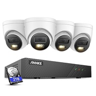 ANNKE AH500 3K AI PoE Security Camera System with Human/Vehicle Detection, 4 PCS IP67 Outdoor Cams w