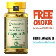 Puritan Pride Vit D3 Vitamin D-3 D3 2000IU 2000 IU 100 Sg GUARANTEED
