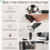 LONNGMY Portafilter Tamper, Stainless Steel 58mm Diameter Coffee Press Tamper, Durable Ergonomic Han