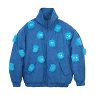 The SRT X17 (TJK307) Monster Oversized Jacket แจ็คเก็ตโอเวอร์ไซส์ สีน้ำตาล คอตั้ง ซิปหน้า บุใยสังเคร