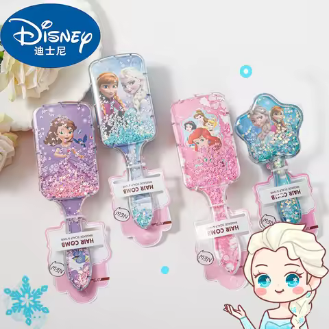New Anime Frozen Comb Kawaii Princess Elsa Anna Sofia the First Quicksand Sequin Comb Children Woman