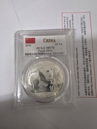 2016年中國熊貓銀幣 PCGS MS70