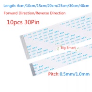 10 pcs 30pin Pitch 0.5mm 1.0mm FFC FPC Ribbon Flexible Flat Cable LCD Cable 30P A/B-type Forward/Rev