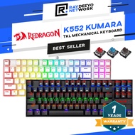 Redragon K552 KUMARA TKL 87 Keys RGB Mechanical Gaming Keyboard [Black/White]