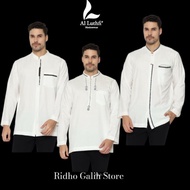 Promo Baju Koko Al Luthfi Putih Lengan Panjang Syari Premium
