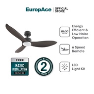 EuropAce CoolAce 46" 3 blades Ceiling Fan | ECF46R | High-Quality BLDC Motor, Tri-Color Lighting + D