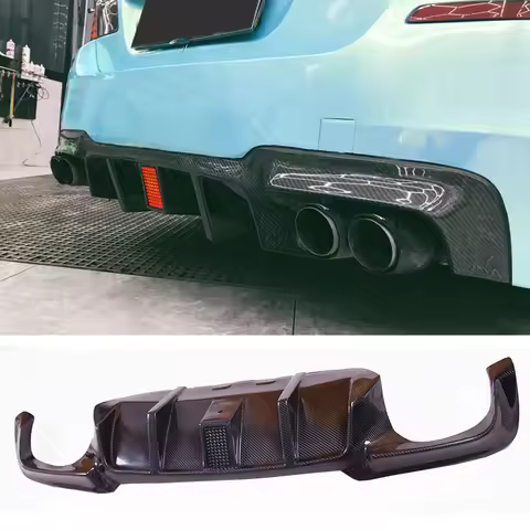 Carbon Fiber F10 M5 Diffuser Rear Lip Bumper Protector for BMW F10 M5 With LED light 2010-2016