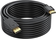DisplayPort-DP to HDMI Cable 4K, UVOOI 25 Feet Display Port to HDMI Cable Adapter, 4K&3D, 28AWG, 7.6