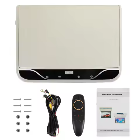 TEENRAM 19 Inch Car Monitor Multimedia Video Player 4+64GB 1080P Android 10 Ceiling TV Roof Mount Di