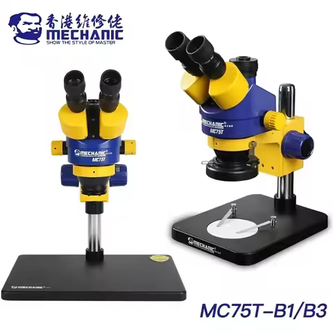 MECHANIC MC75T-B1/B3 Industrial Trinocular Stereo Microscope HD Electronic Magnified 7-45X Continuou