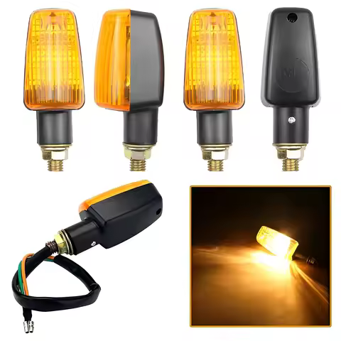 2Pcs Motorcycle LED Turn Signal Light Motorcycle Turn Signal Indicators Light Blinkers Flasher Amber