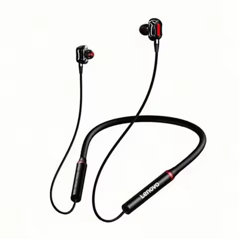 Lenovo HE05 pro Bluetooth Neckband Earphones Lightweight Comfortable Liquid Silicone 13mm Titanium-C