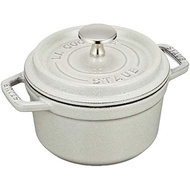 Staub 40501-419 "Picotte Cocotte Round Campagne 14cm" small two-handled cast iron enameled pot IH compatible with...
