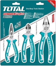 TOTAL คีม 3ตัวชุด ด้ามหุ้มยาง THT2K0301S 6/7/8นิ้ว คีมปากจิ้งจก คีมปากเฉียง คีมปากแหลม High Leverag