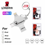 2TB USB3.0 Flash Drive 4-in-1 Metal 1TB 512GB 256GB Otg pen drive 128GB 64G U Disk For iP-ho-ne 6 7 