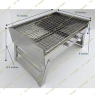 Portable Stainless BBQ Grill with mesh wire for Camping Barbecue Roasting Picnic SMALL