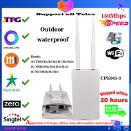 Wifi Router, Modem Wifi Sim Card, Wifi Antenna Outdoor, 4G LTE 150Mbps WiFi Modem IP66 Waterproof Outdoor Modem External Antenna (Support TPG)
