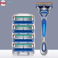 POP 5-Layer Razor Blade Men Razor Blades Safety Manual Shaving Blade Reusable Replacement Razor Blad