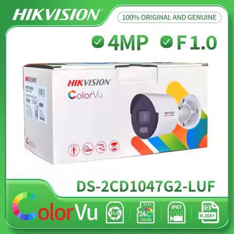 Hikvision 4MP IP Camera DS-2CD1047G2-LUF ColorVu Fixed Bullet Built-in MIC SD card Slot 24/7 Colorfu