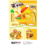 Hot pot model eraser (juan lo) plus tongs and bowl one set qi hao code 8633