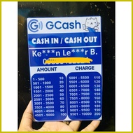 ◭ § ✁ GCASH RATE PVC AND LAMINATED