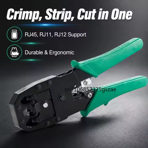RJ45 Crimper RJ11 RJ45 Crimping Tool Ethernet Network LAN Cable Crimper Cutter Stripper Plier for 6P