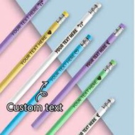 Custom-Engraved Pencils In Packs Of 5/10/20/50/100/200, 19cm/7.5 Inches, 5 Colors: Green/Blue/Yellow