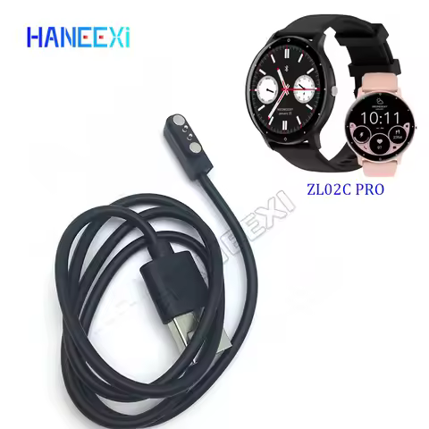 high quality Magnetic Charging Cable For ZL02C pro Smart Watch zl02cpro smartwatch 2Pin Black Charge