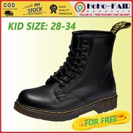 Kids Martin Shoes Leather Martens Boots Boy Classic High Top Thick Bottom Boots Unisex Dr8