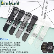 16mm TPU Bracelet For Casio G Shock GA-100/110 GA-200 GD-100 Replacement Soft Resin Watchbelt Rubber Strap Watches Accessories New Style Waterproof Rubber Watchbands