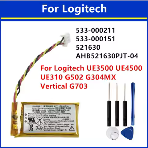 533-000211 521630 New AHB521630 3.7V 240mAh Li-Polymer Battery For Logitech H600 Bluetooth Headset 3
